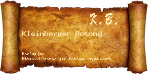 Kleinberger Botond névjegykártya